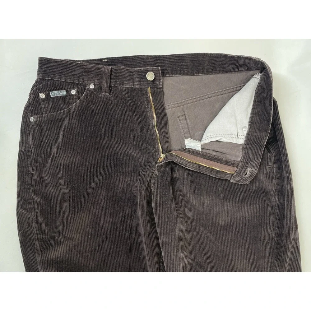 Lee Riveted Brown Corduroy Pants Women's size 18 Med‎ Vintage (34x31 Actual)